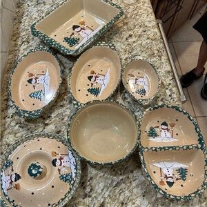 Snowman Themed Serveware Set
